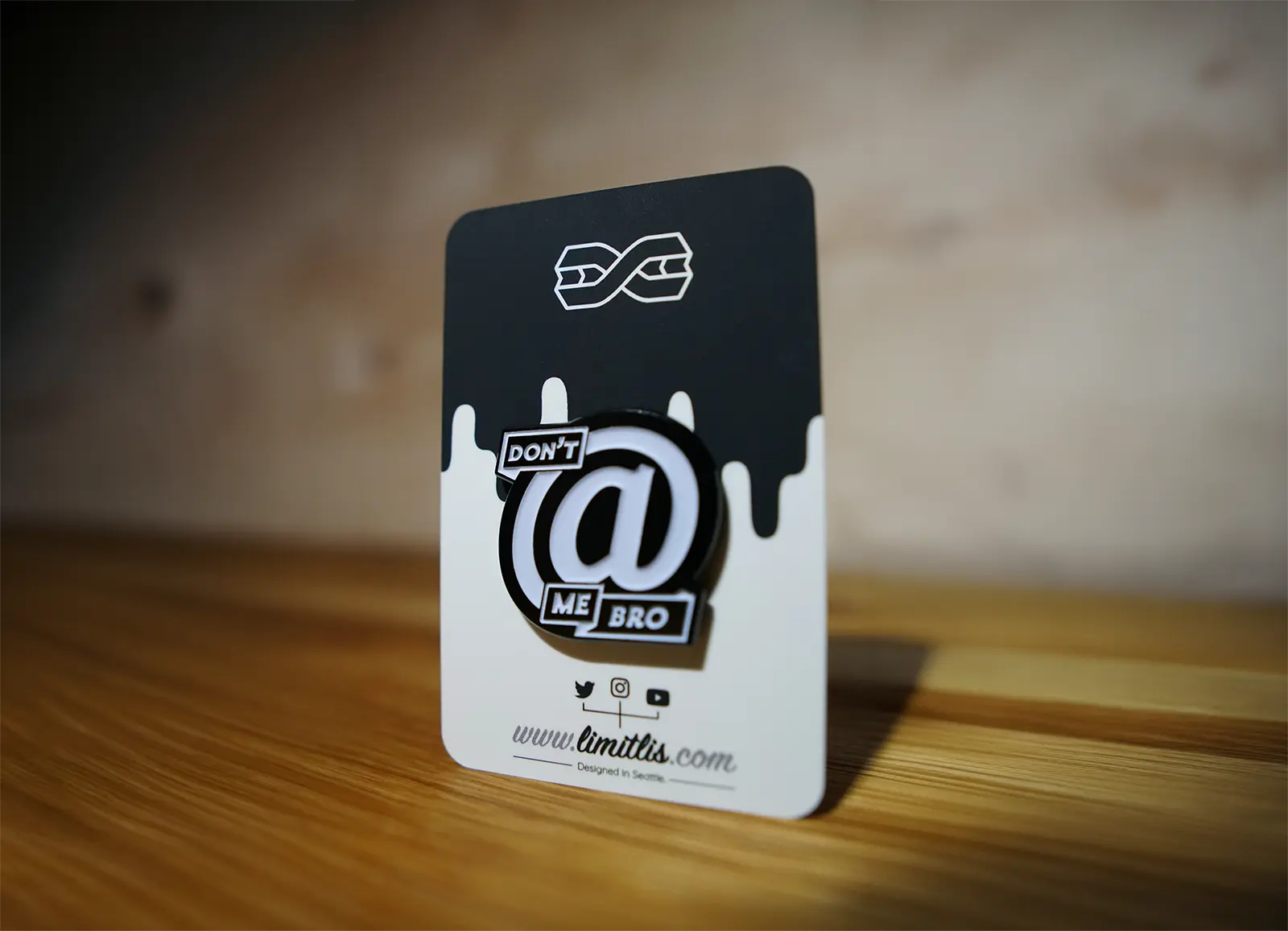 Glow-in-the-dark enamel pin design.